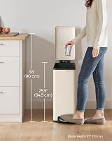 SONGMICS Slim 48 L Kitchen Bin with Soft-Close Lid Sand Beige LTB510A02 view 7