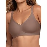 Women V Neck Wireless Bra Full Coverage Comfort Jelly Strip Bras Supportive Seamless Bralette