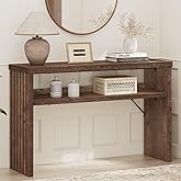 BON AUGURE Entryway Table, Console Table Behind Couch, Wood Sofa Tables with Shelf for Living Room, Farmhouse Entry Tables for Hallway Foyer (Rustic Oak, 47 Inches)