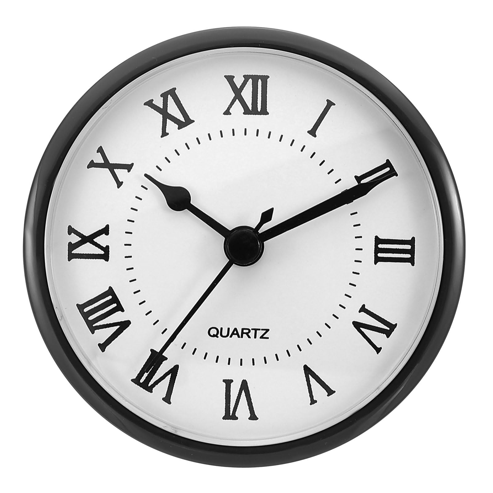 PATIKIL 3.5" 90mm Quartz Clock Insert, Round Quartz Movement Miniature Clock Mini Roman Numeral Clock Fit 78mm/3.1" Diameter Hole for Replacement Home, Black/White, Style 3