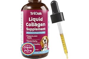 Liquid Collagen Supplement Drops for Dogs: Hip & Joint Support, Skin & Coat Health in One Daily Supplement with Bioactive Col