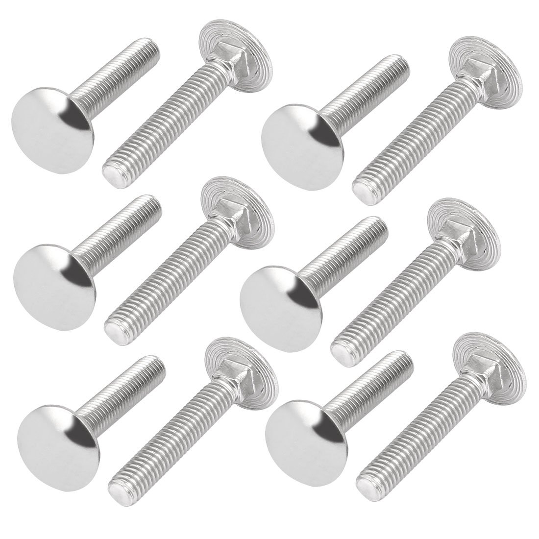 Sourcingmap M6x35mm 304 Stainless Steel Fully Thread Square Neck Carriage Bolts DIN603 12pcs