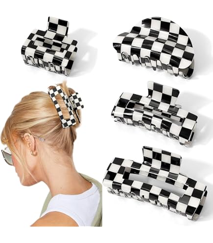 MacKenzie-Childs Black & White Checkerclaw mini Hair Clips - 4 Pack MacKenzie-Childs | Hair | Nwt Goody X Mackenziechilds 4  main image 3