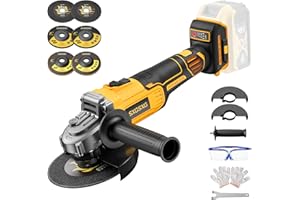 SXGSXG Angle Grinder Cordless for Dewalt 20v Max Battery, Brushless, Cordless Grinder 4 1/2", Variable Speed, Electric Power 20v Angle Grinder Tool for Grinding Cutting Polishing (Battery Not Included)