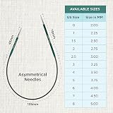 KnitPro Zing Fixed Circular Needles Asymmetrical 10" 3.00mm (25cm) view 4