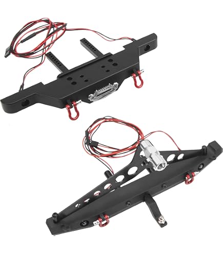 RC Model Metal Rear Bumper With Lights & Shackles – Compatible With Traxxas TRX-4, Axial SCX10, SCX10 II (1/10 Scale) - View #8