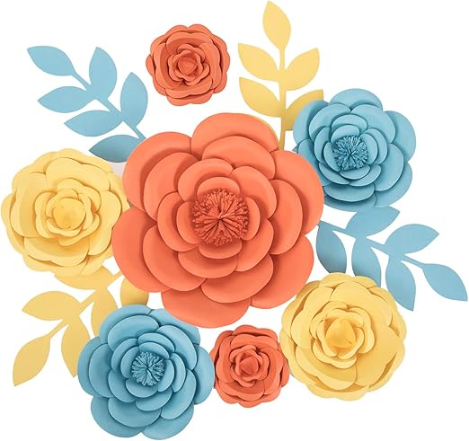 Amazon Com Arelcrafts Paper Flowers Decorations For Wall Set Of