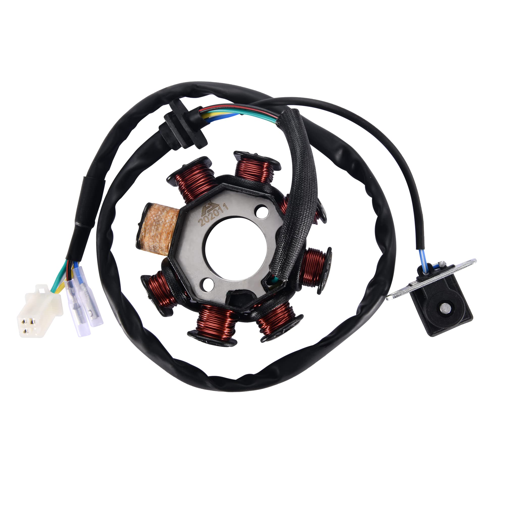 WOOSTAR 8 Coil 5 Wire Magneto Stator Replacement for 4 Stroke 125cc 150cc Chinese ATV GY6 152QMI Engine Taotao Crossfire Scooter
