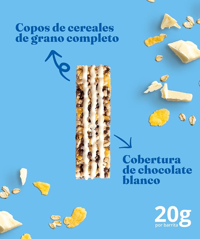 Barras de Cereais 0% Chocolate Branco, 10x6x20 g