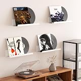 WELDUN Floating Shelf Set of 2 32 cm Wall Shelves No Drilling White view 7
