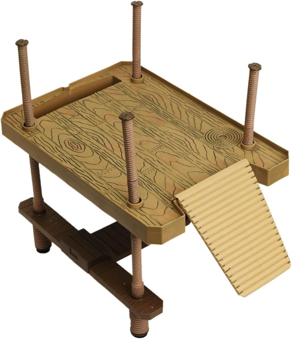 dDanke Plataforma de tortugas grandes durables (41 x 28 cm, con escalera flotante de plástico para decoración de acuarios
