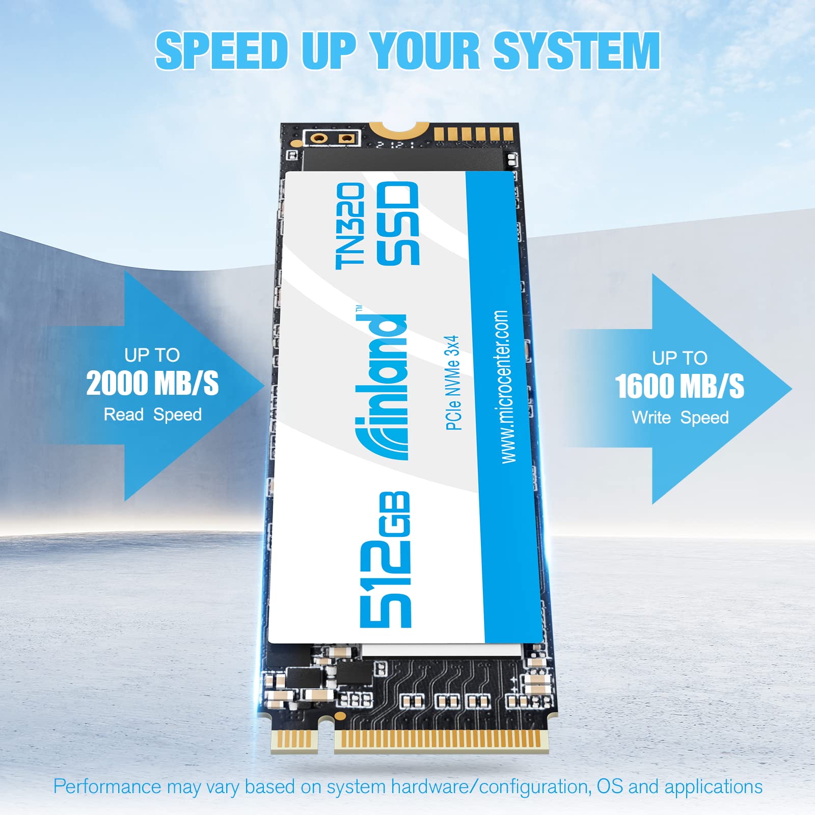 INLAND TN320 512GB NVMe M.2 PCIe Gen3x4 2280 Internal Solid State Drive SSD - Up to 2000 MB/s, 3D NAND, Storage and Memory for Laptop & PC Desktop