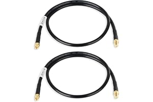 WIZACE 2ft SMA Female to SMA Male Cable 2PCS, S-MR240 Pure Copper Low Loss Extension Coaxial - Antenna Lead Extender for 3G 4G 5G 6G LTE ADS-B Ham GPS WiFi RF Radio Use (50 Ohm Not for TV)