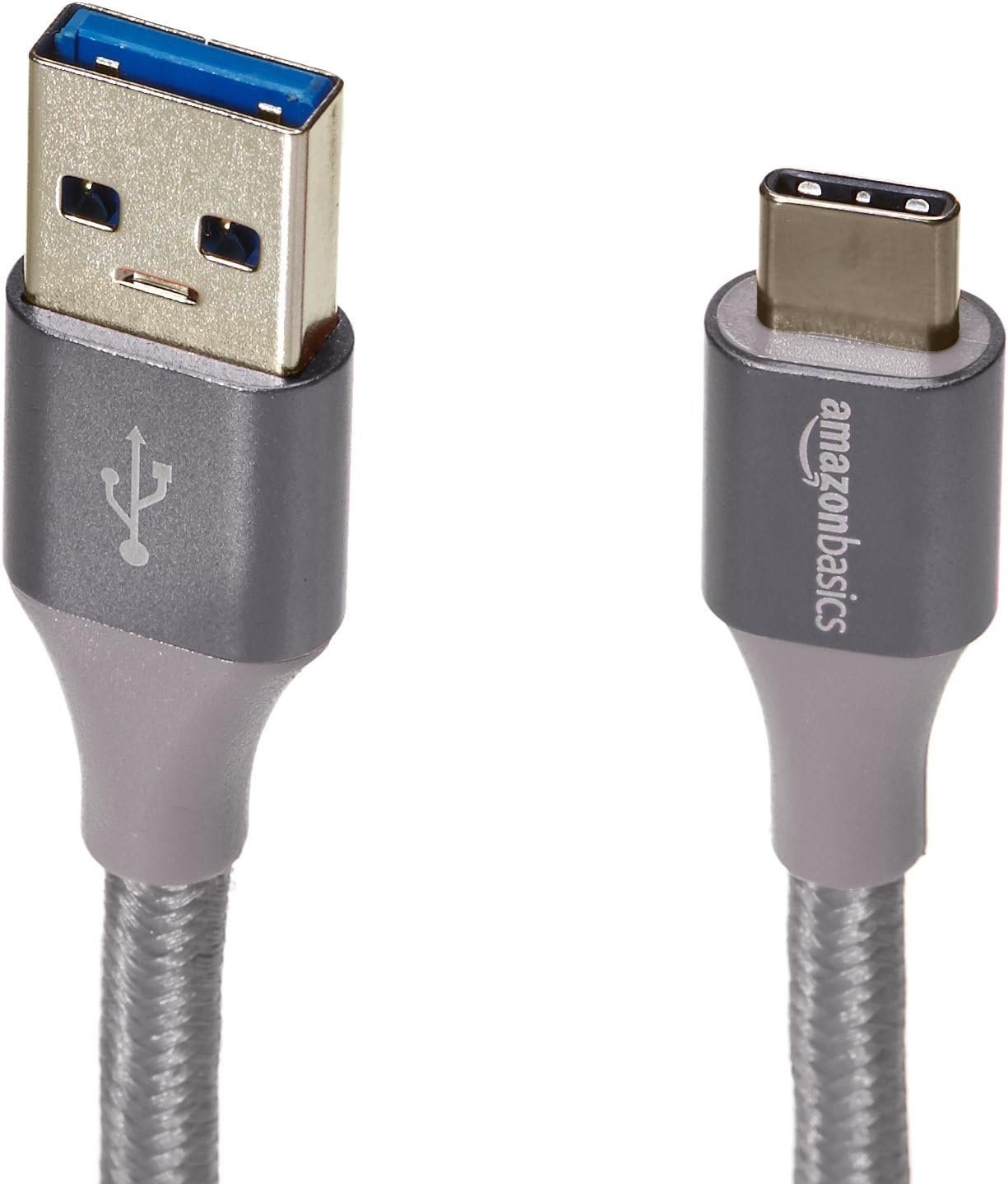 Amazon Basics Double Braided Nylon USB 3.1 Gen 2, USB-C to USB-A Charger Cable, 0.9 m, Dark Grey - Image 4
