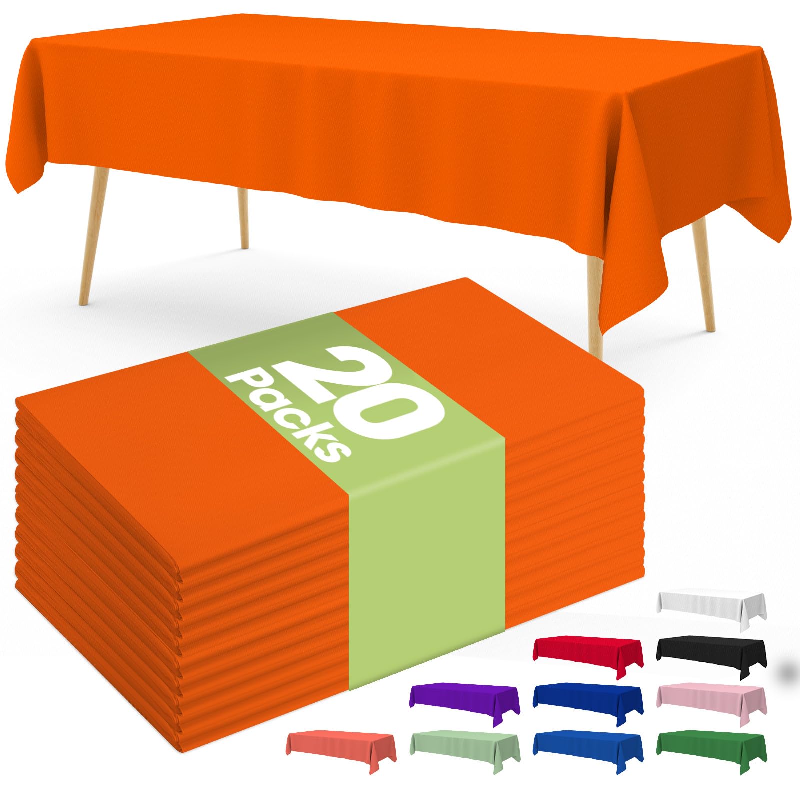 Pureegg Plastic Table Cloth Disposable 20 Pack, 54
