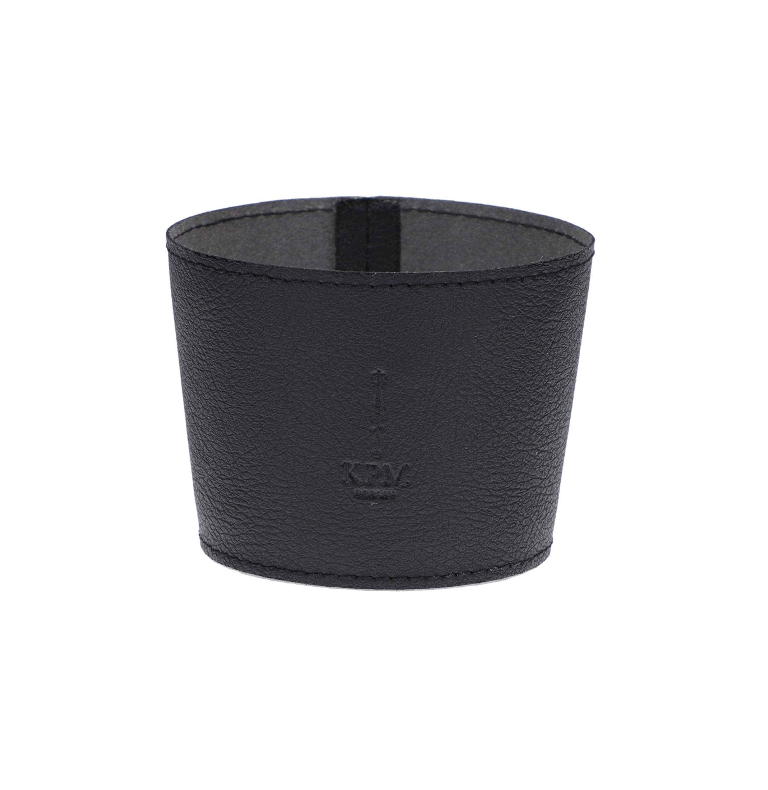 Kurland Apple Leather Sleeve for to-Go Mug Porcelain by KPM Berlin - Coffee Mug to Go - Tea to Go - The Environmentally Friendly Style Statement for Coffee & Tea - Black Apple Leather Cuff