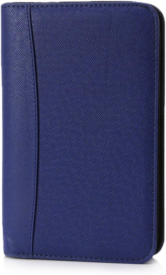 shyln Meeting Book PU Leather Cover A6 Zipper Notebook Loose-Leaf Business Notepad with Calculator BL good quanlity
