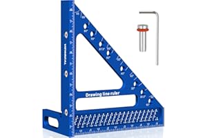 ViewReal Quick-Set 3D Measuring Square - Multi-Angle Carpenter's Tool with Angle Pin for Woodworking,Imperial Line Ruler, Essential Woodcraft Layout Aid