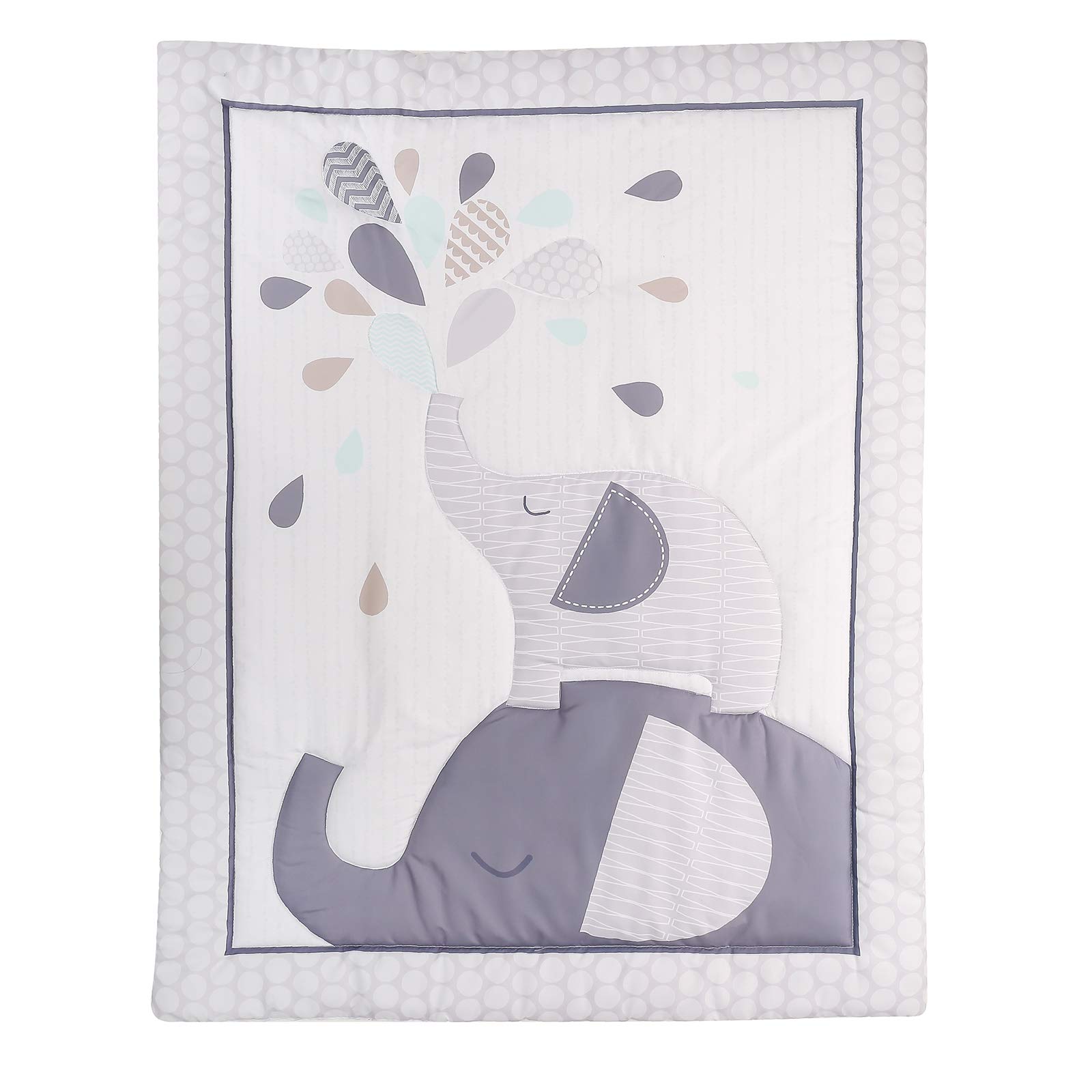 HMtideby Animal Themed Baby Toddler Blanket Quilt Cot Comforter Crib Baby Quilts for Boys and Girls Nursery Bed Throw Blanket 84x107cm, Grey Elephant, Suitable for All Season