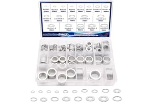 maierke 580PCS Crush Washer Oil Drain Plug,18 Sizes Aluminum Oil Drain Plug Gasket Assortment,Automotive Engine Crush Washers (M6 M8 M10 M12 M14 M16 M18 M20 M22 M24)