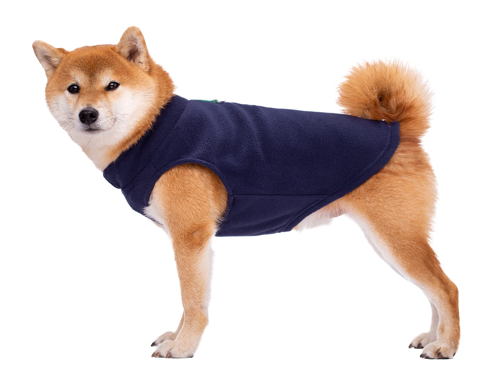 BT Bear Dogs Jumpers, Soft Fleece Vest, Cold Weather Jacket with Leash Ring - Navy Blue (Small)