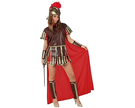 Atosa 96781 - Verkleidung Römische Kriegerin, Erwachsene, Größe 38-40, rot