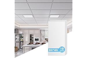MODCART 2 x 4ft Drop Ceiling Tiles, Smooth White PVC Ceiling Panel - Fire Rated Reusable & Waterproof - High-Grade PVC to Prevent Breakage - 10 Tiles