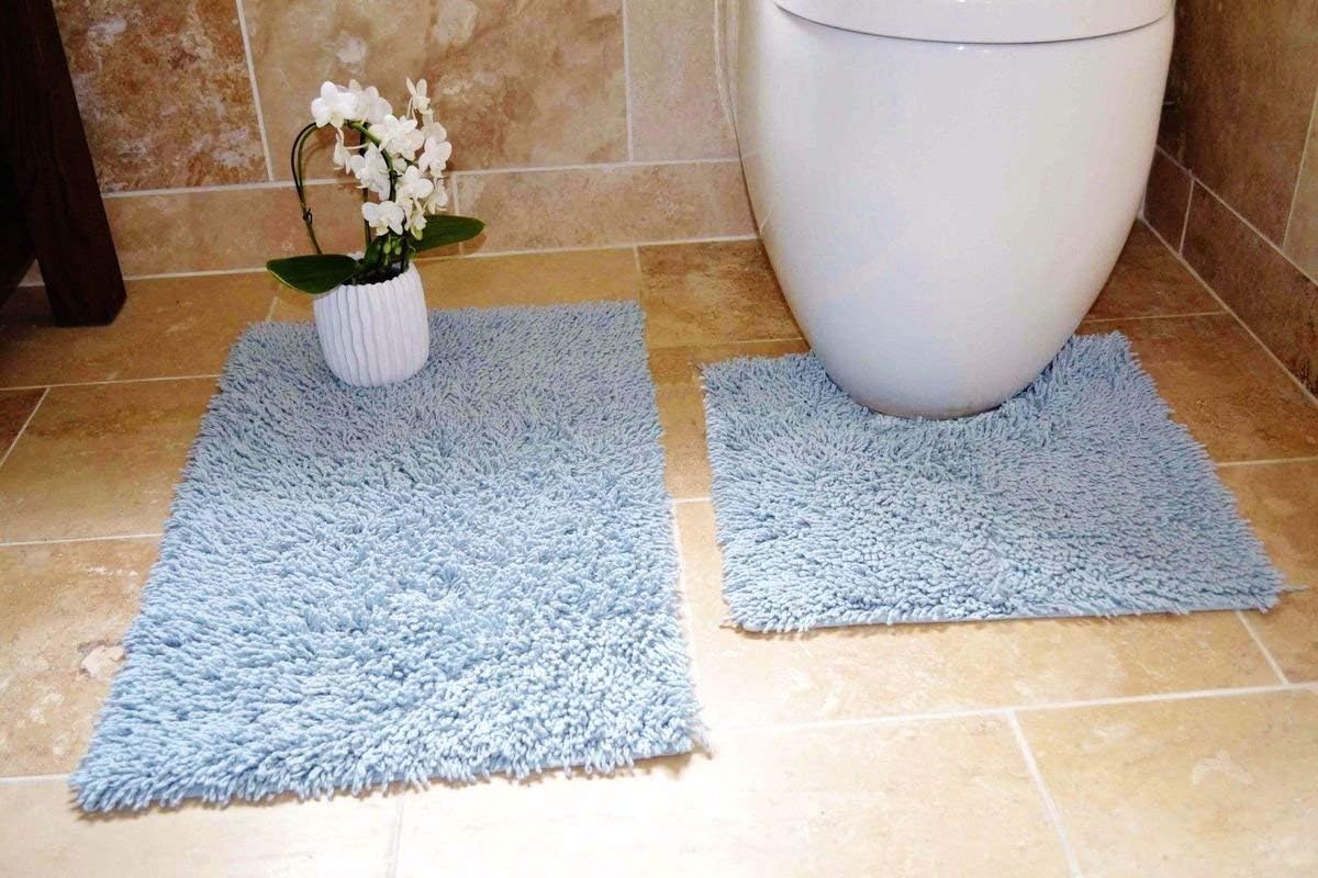 Rapport "Cotton Twist" Bath and Pedestal Mat Set, Cotton, White, 80 x 50 x 2 cm, TWISBS-2-PC-WHIT, 50 x 80 cm (Rectangular) - Image 4