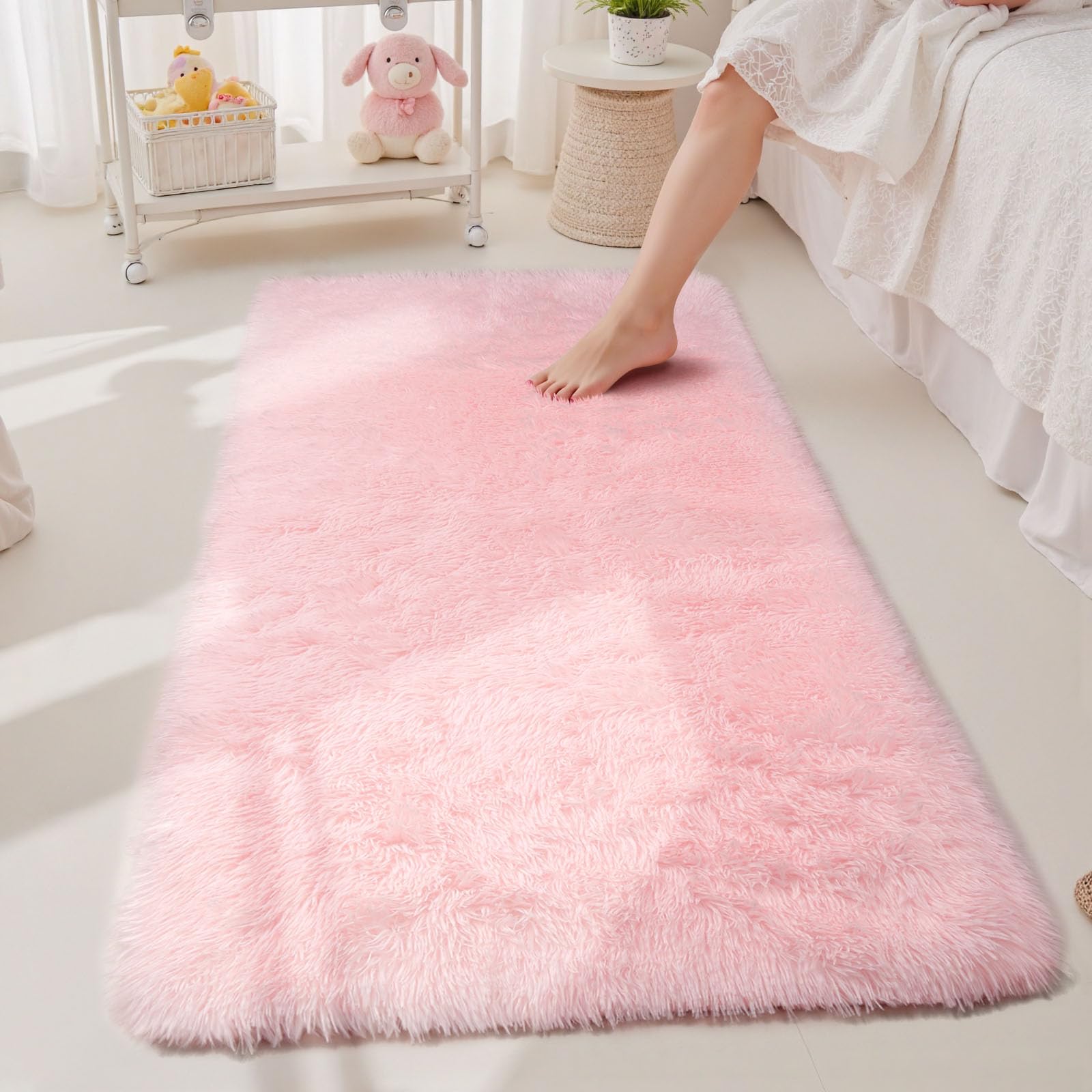 Sour Lemon Rugs Living Room 80x160cm, Runner rug for Bedroom, Washable Anti Slip Fluffy Rug Shaggy Soft Modern Floor Carpets Mat Beside Rugs for Kids Hallway Living Room