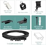 SEGNAYEN Flexible Bendable Ceiling Track Curtain Rail Black 2.5M/8FT view 2