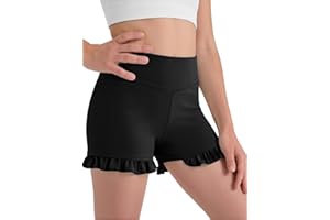 Zaclotre Girls Athletic Shorts Kids High Waisted Gymnastic Dance Biker Shorts Casual Comfy Yoga Shorts 5-14 Years