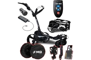 MGI Zip Navigator at All-Terrain Remote Golf Cart with Accessories | Power Bundle | 3-Year Warranty | 36 Holes Extended Battery (at -Power)