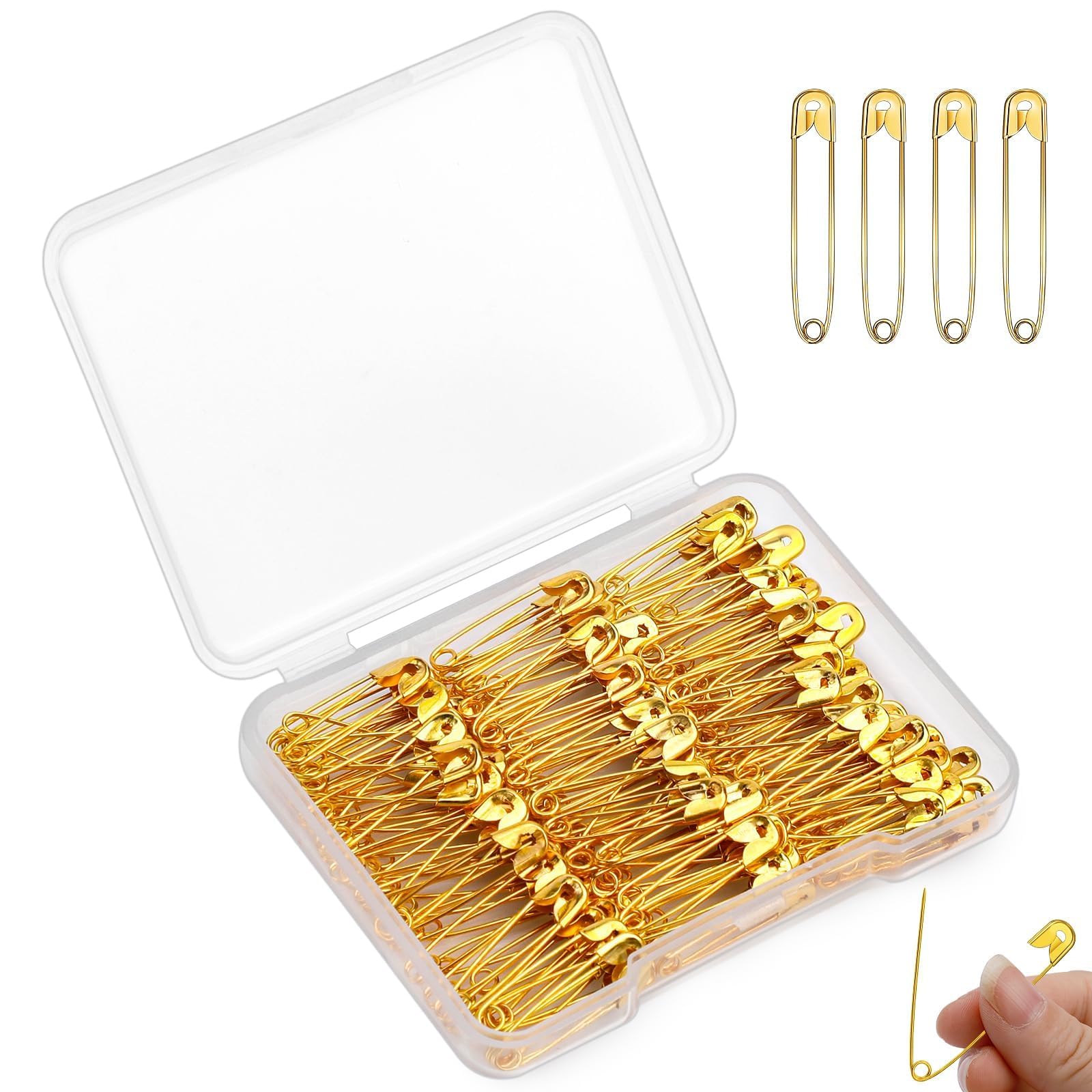 Photo 1 of Mnuizu 0.8inch/18cm Gold Safety Pins, 150Pcs Small Safety Pins for Clothes, Mini Saftey Pin for Sewing Jewelry Making DIY Craft