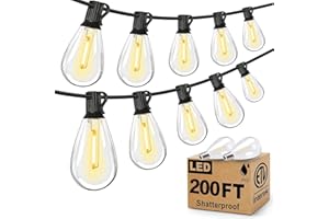 Tenmiro 200FT Outdoor String Lights, Ultra Long LED Patio Lights with Shatterproof High Brightness S11 Edison Bulbs, Outside Hanging Light Waterproof for Backyard Deck Porch Party Decor 2700K