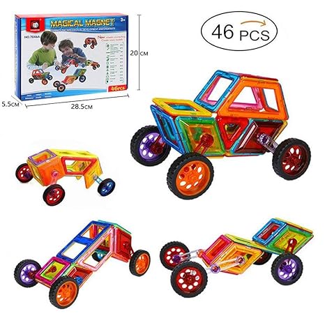 Magnetic Blocks Building Set For Kids 46 Pcs Educational 3d Magnet Building Blocks Magnetic Tiles Educational Toys For Age 3 4 5 6 7 8 Year Old Boys #toys #for #girls #age #7 Magnetic Blocks Building Set For Kids 46 Pcs Educational 3d Magnet Building Blocks Magnetic Tiles Educational Toys For Age 3 4 5 6 7 8 Year Old Boys