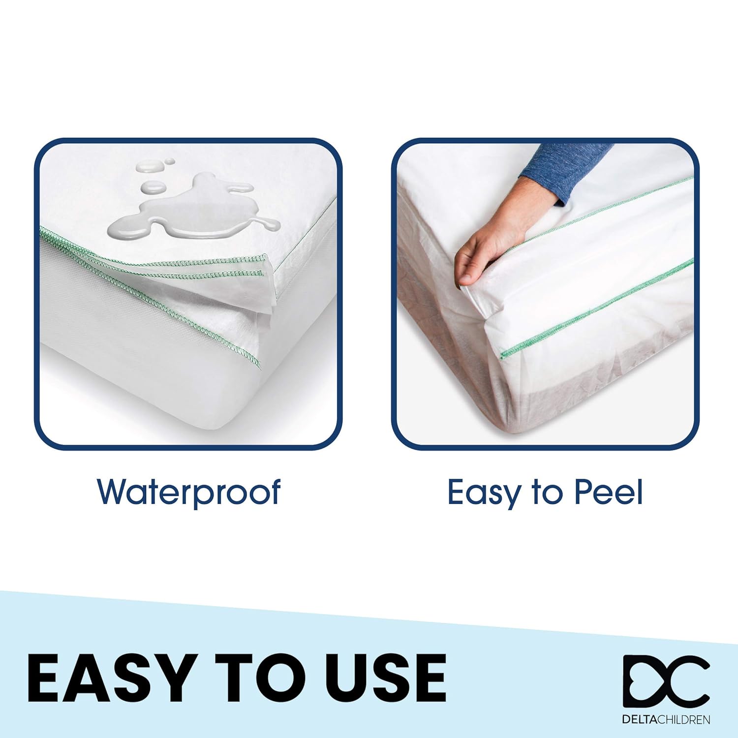 Delta Children Kids-A-Peel Disposable Mattress Pads, 6 Pack, Waterproof, Breathable Soft Bed Pads That Protect Your Mattress, Toddler : Baby
