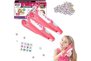 Feilium Glitter Diamond Styling Tools Hair Gemstone Styling Set to Light Up Girls, Hair Gem Styling Set, Glitter Diamond Tool for Hair, with Reusable Shining Diamonds Birthday Gifts Toys (2PCS)