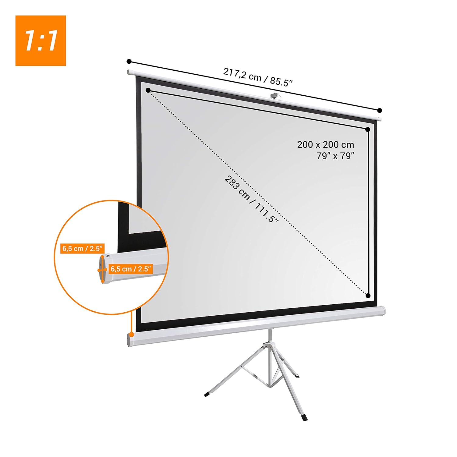 celexon basic line Pantalla de trípode 200 x 200 cm: Amazon.es: Hogar