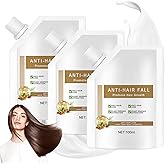 Anti-Hair Fall Hair Loss Shampoo, Anti Hair Loss Shampoos for Women, Ginseng Ginger Hair Growth Shampoo, Rich in Various Plant Extracts for All Hair Types (100ml, 3Pcs)