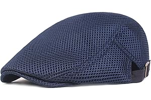 XYIYI Men's Breathable Mesh Newsboy Cap Summer Beret Ivy Cap Driving Cabbie Flat Hat