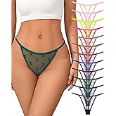 J-pone Lace Thongs for Women G String Thongs for Women T-back Thong Underwear Low Waist Breathable Womens Panties 12Pack