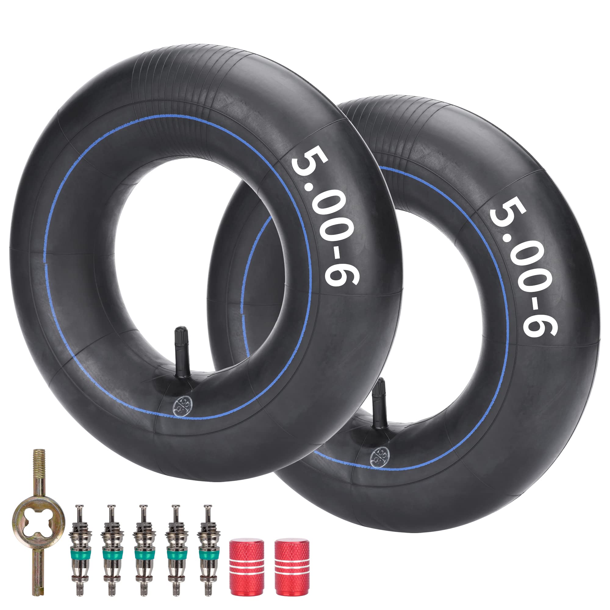 Set of 2 13x5.00-6 Inner Tube with TR13 Straight Valve Stem Replacement for Razor Dirt Quad (Versions 1-18) Go Kart Dirt Bike ATVs Dune Buggies Wagons Lawn Mowers Garden Tractors Hand Trucks