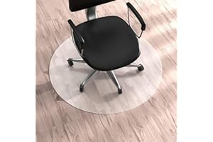 WASJOYE Office Chair Mat for Hard Floor, 36" Round Transparent Hard Floor Protector Cover Home Floor Mat for Computer Desk Rolling Chair