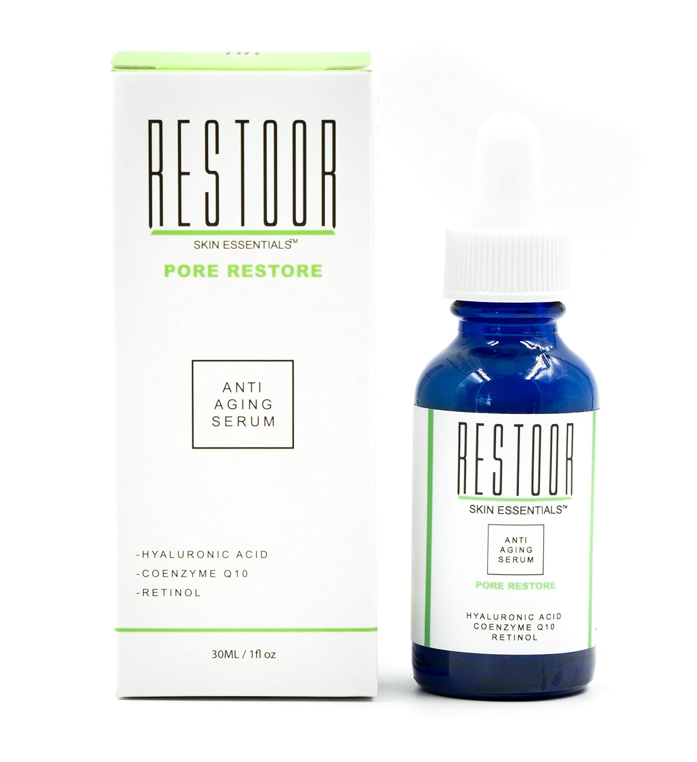 Powerful Night Time Hyaluronic Acid + Retinol Anti Aging Skin Care Serum. Minimize Wrinkles and Fine Lines while Moisturizing your Face. Restoor Skin Essentials 1oz…