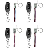 QIACHIP 433M Universal Wireless RF Remote Control Switch DC 6V 12V 24V 1CH Channel Relay Wireless Secure RF Remote Control Switches Transmitter and Receiver kit, Momentary Toggle Latched Delay Mode