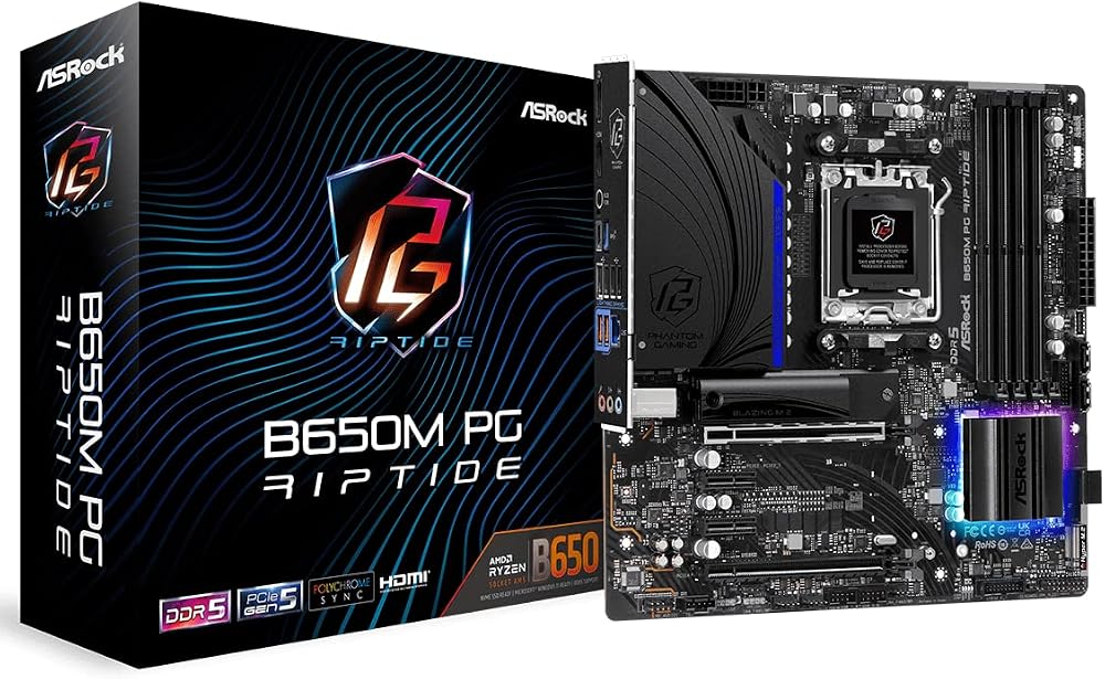 ASRock B650M PG Riptide Motherboard AMD B650 AM5 Micro ATX