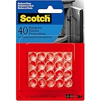 Scotch SP951-NA Bumpers and Door Stops, 1/2" Round, Clear, 40 Count