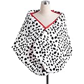 Pistha Dalmatian Scarf Women Faux Dalmation Stole Black White Coat Fancy Dress Costume for Halloween Cosplay Costume Accessories