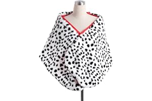Pistha Dalmatian Scarf for Women Stole Faux Dalmatian Stole Black White Coat Costume Halloween Cosplay Costume Accessories