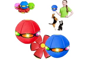 Xarewx Children's Bouncing Ball, Magic Flying Saucer, Bouncy Ball, Parent-Child Interaction, Glowing Pet Toy for Educational Body Exercise Reaction, Easy to Catch, Safe